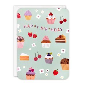Greeting Gift Cards: Cupcakes Happy Birthday Card
