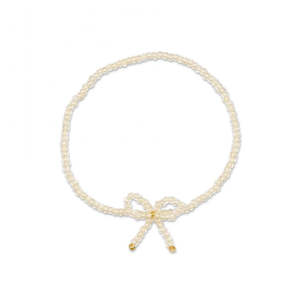 Milk x Soda Bracelet | Beaded Baby Ribbon Cream