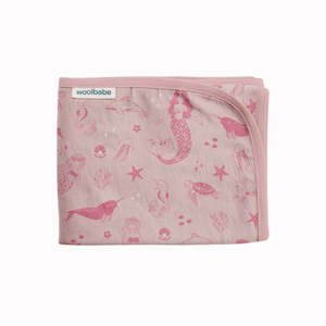 Woolbabe Merino/Organic Cotton Swaddle/Blanket | Mermaids Shell