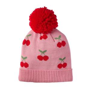 Winter: Cheerful Cherry Knitted Hat 3-6 Years