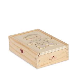 Konges Sløjd Wooden Dress-Up Teddy Puzzle | Dusty Pink