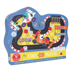 Floss Rock: Cars - Shaped Jigsaw | Race Track 80Pc
