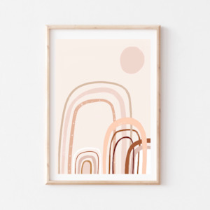 Rainbow Moon Earthy Print Unframed