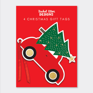 Gift Wrap: Rachel Ellen Christmas Gift Tag - Car with Tree