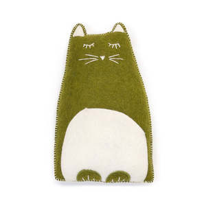 Muskhane: Muskhane Kitty Cat Pasu Cushion Medium | Anise