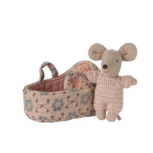 Maileg Mouse Baby in Carry Cot
