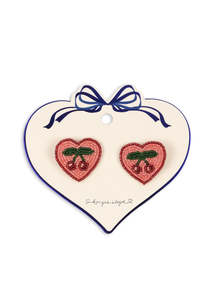 Konges Sløjd Hair Clips 2 Pack Beaded Heart Cherries