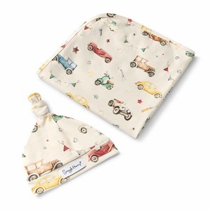 Baby Jersey Wrap + Beanie Set | Vintage Cars