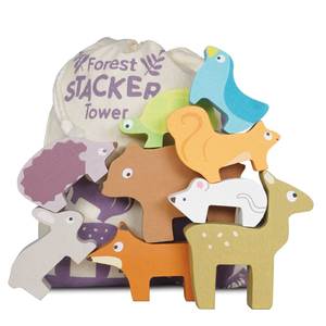 Le Toy Van Stacker Tower and Bag | Forest Animals & Bag