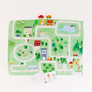 Montessori Toys: Playsilk SET | Around the Town + Wooden Cars