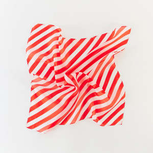 Montessori Toys: Playsilks MINI | Red and White Stripe