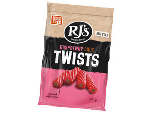 Chocolate: RJs Raspberry Choc Twists 280g