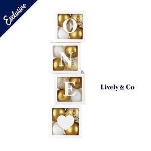 Lively Co Exclusive: ONE Balloon Box with Gold Balloons Set