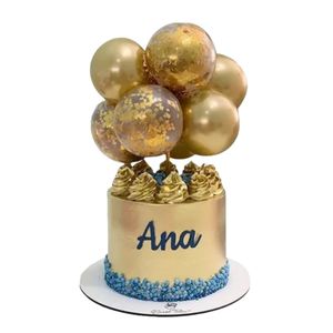 Mini Balloon Garland Cake Topper Set Chrome Metallic Gold