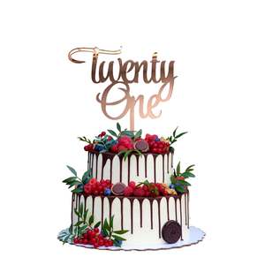 Cupcake Toppers: Twenty One Rose Gold Cake Topper