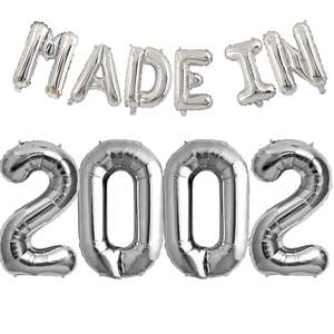 "MADE IN" Foil Balloon Set Silver