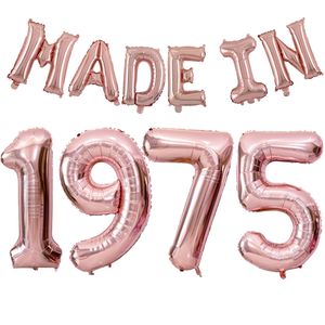 "MADE IN" Foil Balloon Set Rose Gold