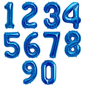 Balloon Foil: 1 Metre High Vivid Blue Number Balloons