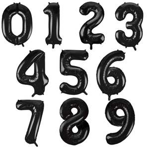 Balloon Foil: 1 Metre High Black Number Balloons