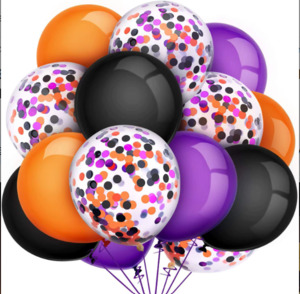 Balloon Latex: Halloween Balloon Pack – Black, Orange & Purple Mix (15 Pack)