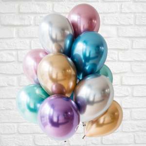Mixed Chrome Metallic Balloons 12 Pack