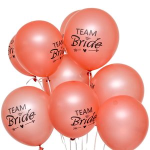 Team Bride Balloons 10 Pack Rose Gold