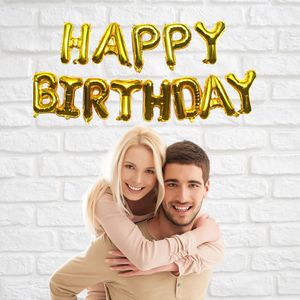 Happy Birthday Balloons Gold