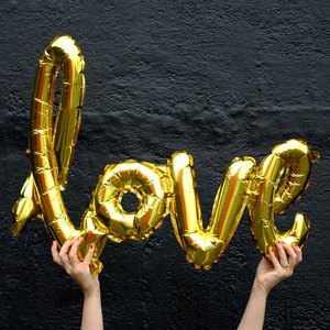 Script Love Balloons Gold