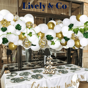 Balloon Garlands: Balloon DIY Garland - White & Gold, Leaves & Iv