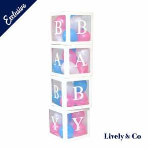 Gender Reveal Balloons: BABY BABY BABY BABY Shower Bundle