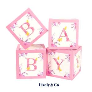 Baby Boxes Baby Shower Balloon Box Set Pink