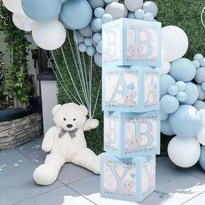Baby Boxes Baby Shower Blue Balloon Box with Elephant Set