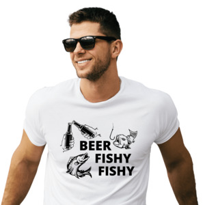 Hen Stag Personalised T Shirts: BEER FISHY FISHY T SHIRT