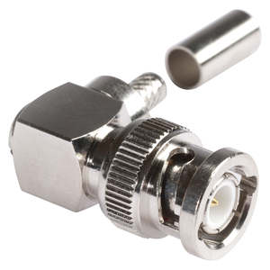 Hi Con Connectors: Hi-Con - BNC58M90 - Right Angle BNC Crimp Connector.