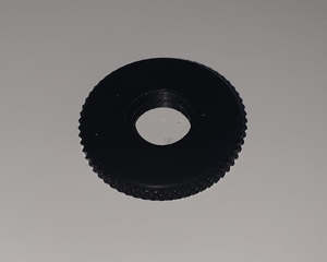 K&M - 03-31-556-15 - Aluminum knurled threaded disc [black] for end of mic and booms - 5/8".