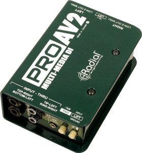 Di Boxes Dante Audio Solutions: Radial Engineering - ProAV2 - Stereo Passive Multimedia Direct Box.