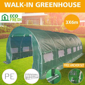 Best Selling: 6m x 3m x 2m Strong Tunnel Greenhouses Galvanised Frame