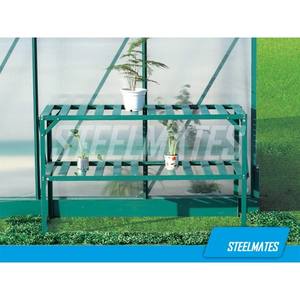 Greenhouse: Two tier aluminium plant shelving