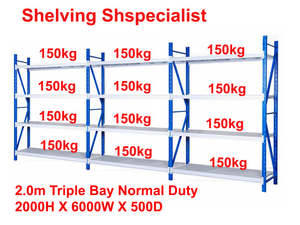 2.0m Triple Bay Normal Duty 2000H X 6000W X 500D