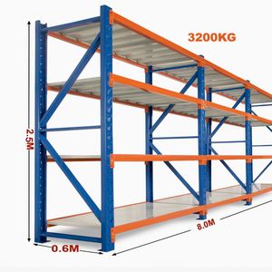 Heavy Duty Shelving 1: 2.5m Tall Four Bay Heavy Duty Storage Shelving 2500H x 8000W x 600D