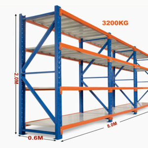 Heavy Duty Shelving 1: 2m Tall Four Bay Heavy Duty Storage Shelving 2000H x 8000W x 600D