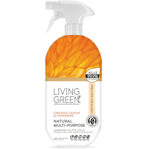 Multi-purpose Cleaner. Certified Natural with Organic Organic Lemon & Tangerine.