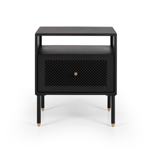 Bedroom: Delta Bedside (Black) 1 Drawer