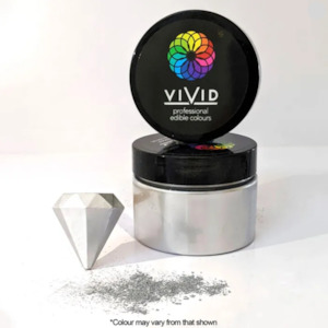 Edible Lustre Dusts: Vivid Edible Metallic Dust Silver 50g | BB 04/26