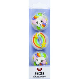 Sugar Decorations: GoBake Unicorn Icing Decorations 6/Pack