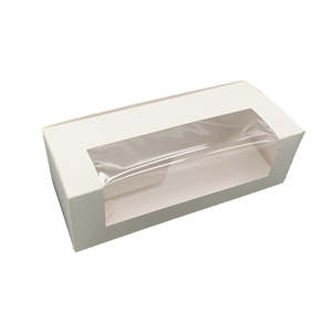 Cake Box Window: White 10 Inch Window Loaf Box 260x110x80mm 50/Pack