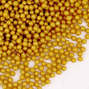 Sprinkles: GoBake Sugar Pearls 4mm Pearl Gold 80g
