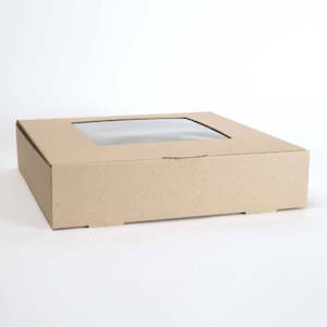 Corrugated Brown Window Cake Box 10x10x4 Inch(255x255x102mm) (Each)