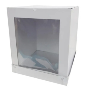 Corrugated Side Window Cake Box 8x8x10 Inch Tall