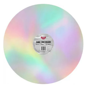 Cake Boards Round: Cake Board Round Mirror Silver 14 Inch | 6mm Thick Masonite